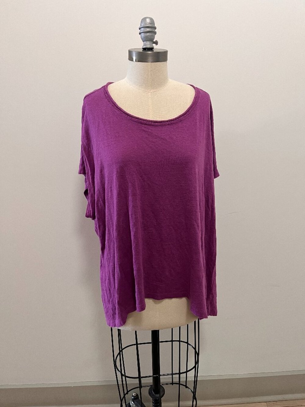 EILEEN FISHER Purple Shortsleeve Tunic Top